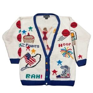 Vintage Lumy Basketball Cheerleader Graphic Cardigan